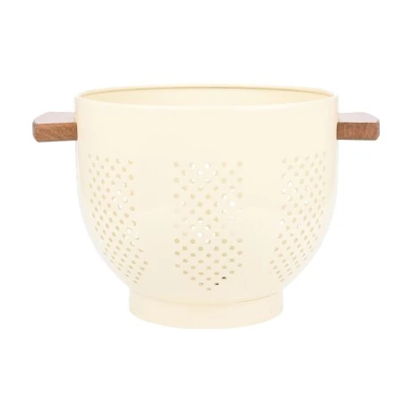 PASTA STRAINER ALLURE ALLUMINUM 22cm WITH WOODEN HANDLES IVORY