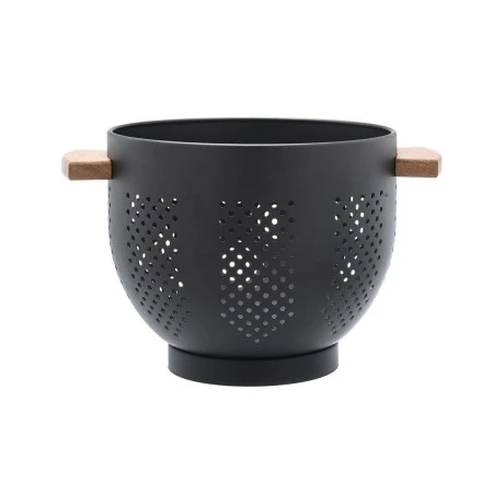 PASTA STRAINER ALLURE ALLUMINUM 22cm WITH WOODEN HANDLES BLACK