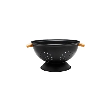 PASTA STRAINER BAMBOO ESSENTIALS METALLIC WITH HANDLES 24x24x13.7cm BLACK