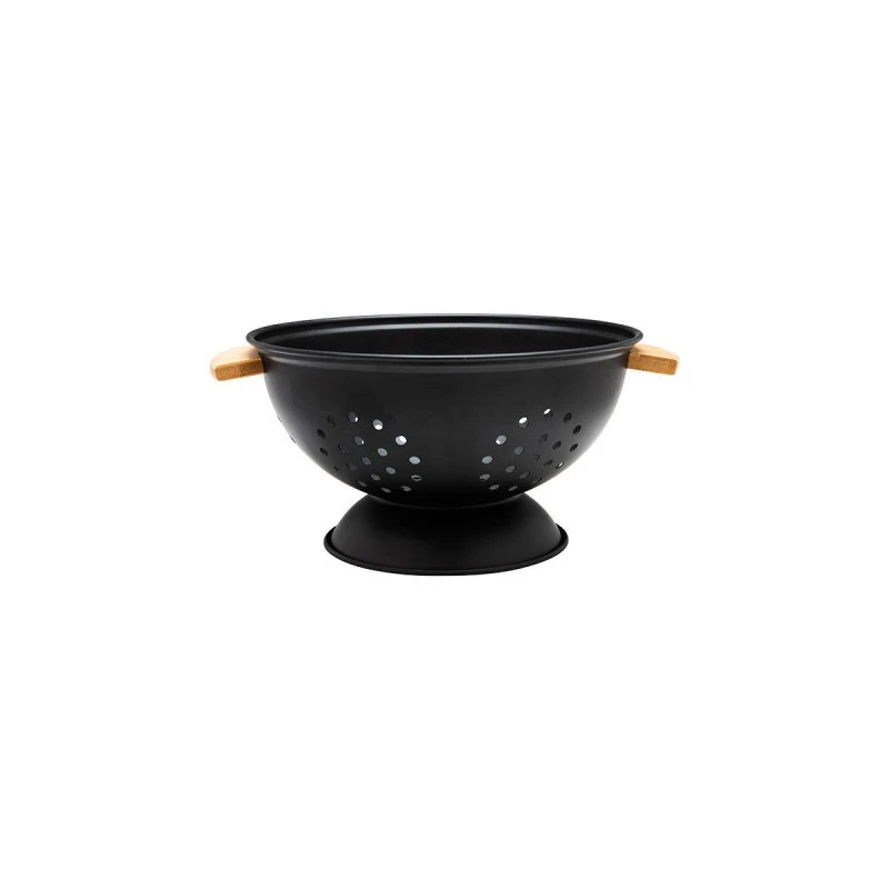 PASTA STRAINER BAMBOO ESSENTIALS METALLIC WITH HANDLES 24x24x13.7cm BLACK