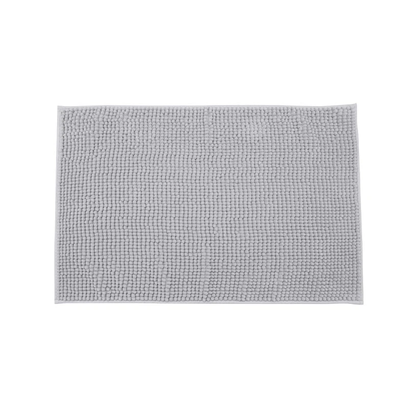 BATHROOM MAT BEADS 80x50cm POLYESTER LIGHT GREY