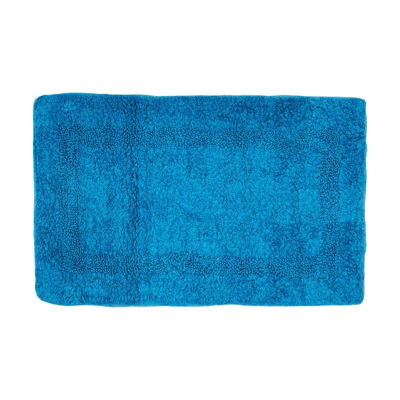 BATHROOM MAT DECO COTTON 80x50cm BLUE