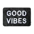 BATHROOM MAT GOOD VIBES 40x60cm 100% MICROFIBER BLACK