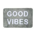 BATHROOM MAT GOOD VIBES 40x60cm 100% MICROFIBER MINT