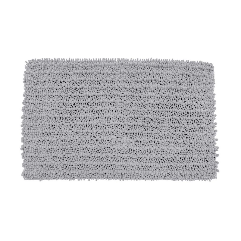 BATHROOM MAT SHAGGY 80x50cm POLYESTER LIGHT GREY