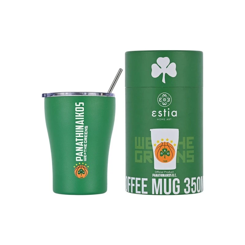 INSULATED BOTTLE COFFEE MUG PANATHINAIKOS BC BASKETABLL EDITION 350ml