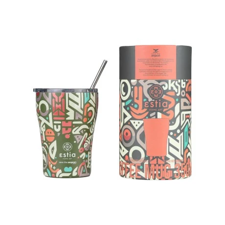 INSULATED COFFEE MUG SAVE THE AEGEAN 350ml GEOVIVID