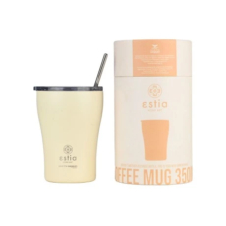 INSULATED COFFEE MUG SAVE THE AEGEAN 350ml LILY WHITE
