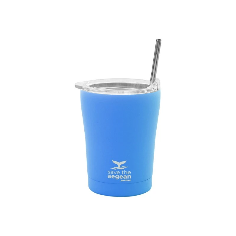THERMOS COFFEE MUG SAVE THE AEGEAN 350ml OLYMPIC BLUE