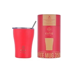ESTIA ΘΕΡΜΟΣ COFFEE MUG SAVE THE AEGEAN 350ml SCARLET RED ESTIA ΘΕΡΜΟΣ COFFEE MUG SAVE THE AEGEAN 350ml SCARLET RED
