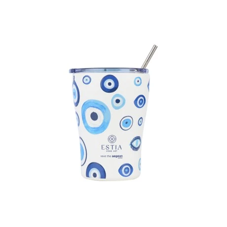 INSULATED COFFEE MUG SAVE THE AEGEAN 350ml SPIRIT OF LUCK