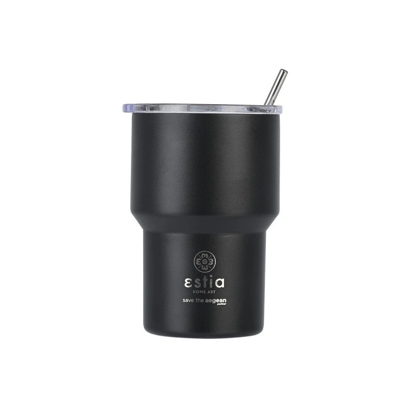 INSULATED MUG LITE SAVE THE AEGEAN 400ml MIDNIGHT BLACK