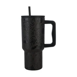 ESTIA ΘΕΡΜΟΣ STRAW TUMBLER XL SAVE THE AEGEAN 900ml NOIR ECHO ESTIA ΘΕΡΜΟΣ STRAW TUMBLER XL SAVE THE AEGEAN 900ml NOIR ECHO