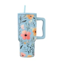 ESTIA ΘΕΡΜΟΣ STRAW TUMBLER XL SAVE THE AEGEAN 900ml SKY GARDEN ESTIA ΘΕΡΜΟΣ STRAW TUMBLER XL SAVE THE AEGEAN 900ml SKY GARDEN