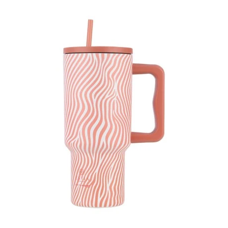 INSULATED STRAW TUMBLER XL SAVE THE AEGEAN 900ml SOFT RIPPLE