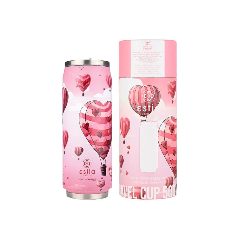 INSULATED BOTTLE TRAVEL CUP SAVE THE AEGEAN 500ml LOVE ASCEND