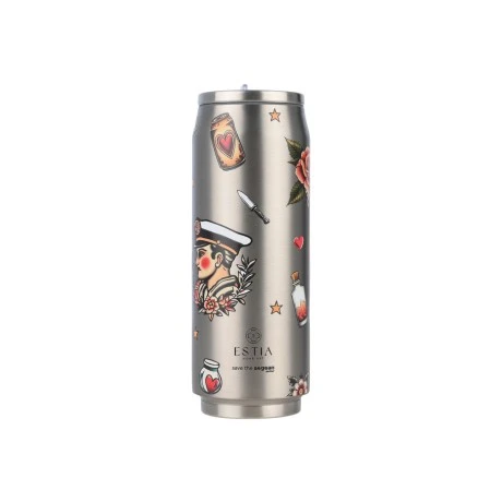 INSULATED BOTTLE  TRAVEL CUP SAVE THE AEGEAN 500ml OLD SCHOOL INK