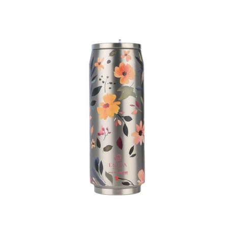INSULATED BOTTLE  TRAVEL CUP SAVE THE AEGEAN 500ml SILVER BOTANIC