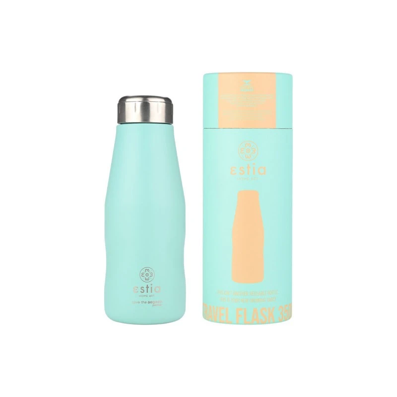 INSULATED BOTTLE TRAVEL FLASK SAVE THE AEGEAN 350ml BERMUDA GREEN