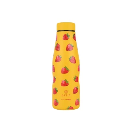 INSULATED BOTTLE TRAVEL FLASK SAVE THE AEGEAN 500ml BERRY BRIGHT