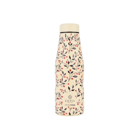 INSULATED BOTTLE TRAVEL FLASK SAVE THE AEGEAN 500ml BLOOM BEIGE