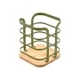 UTENSIL HOLDER BAMBOO METALLIC 12x12x14.5cm OLIVE