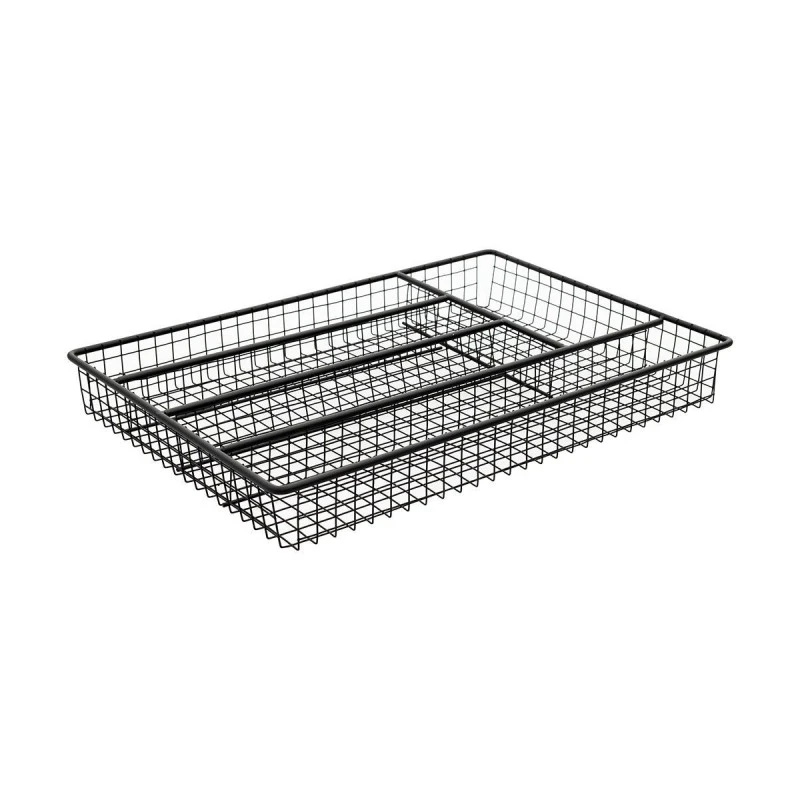 DRAWER ORGANIZER METAL BLACK METALLIC 36x26cm BLACK