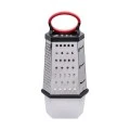 GRATER 6 SIDES STAINLESS STEEL 25cm WITH PLASTIC CONTAINER