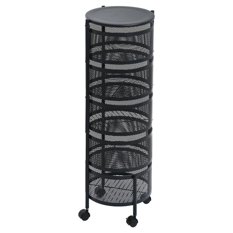 ORGANIZATION TROLLEY METALLIC WITH 5 DRAWERS BLACK