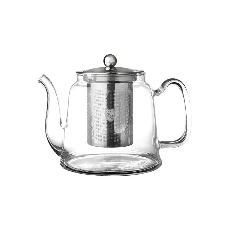 TEAPOT GLASS 1000ml WITH STAINLESS STEEL FILTER