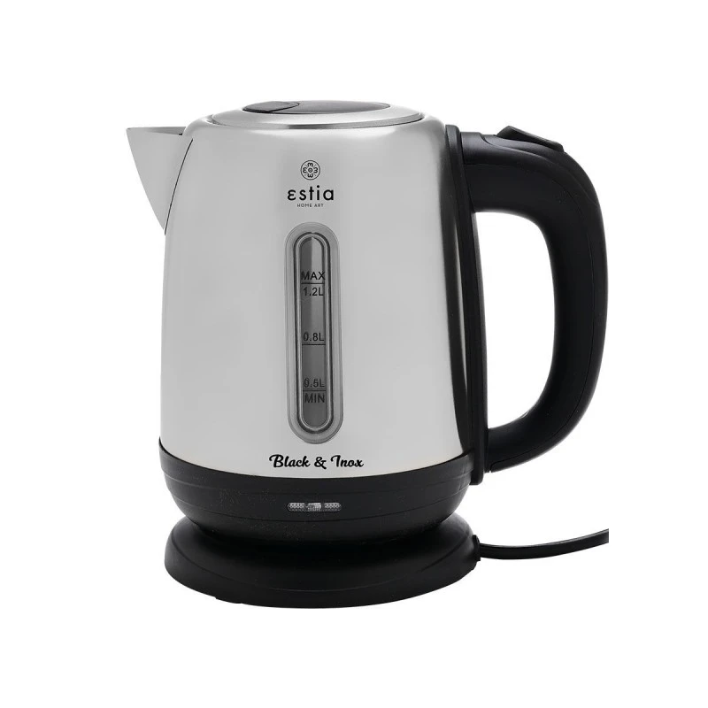 KETTLE BLACK &amp; INOX STAINLESS STEEL 1.2lt 1630w