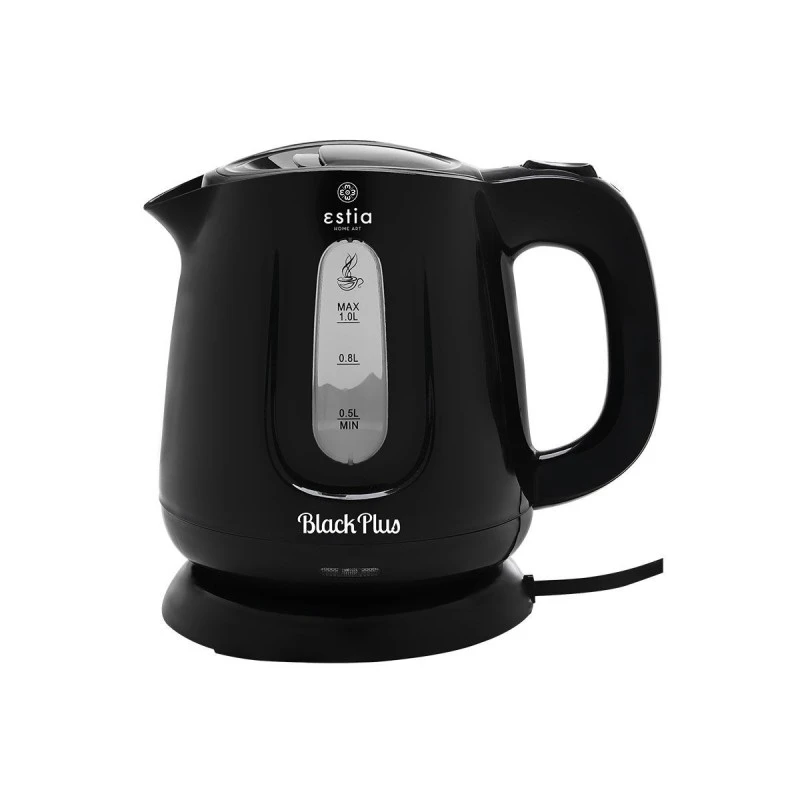 KETTLE BLACK PLUS STAINLESS STEEL 1lt 1.100w
