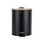 BATHROOM BIN BAMBOO ESSENTIALS SOFT CLOSE  5lt BLACK