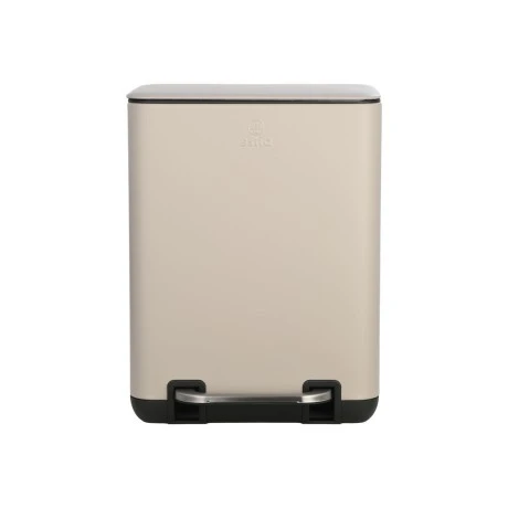 BATHROOM BIN CUBIC SOFT CLOSE 6lt TAUPE