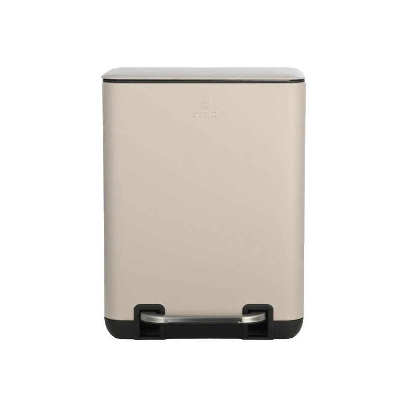 BATHROOM BIN CUBIC SOFT CLOSE 6lt TAUPE