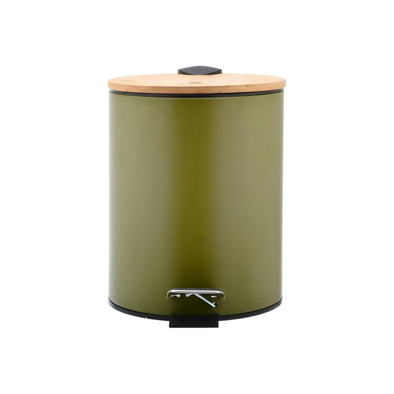 BATHROOM BIN BAMBOO OLIVE SERIES CLOSE 5lt OLIVE