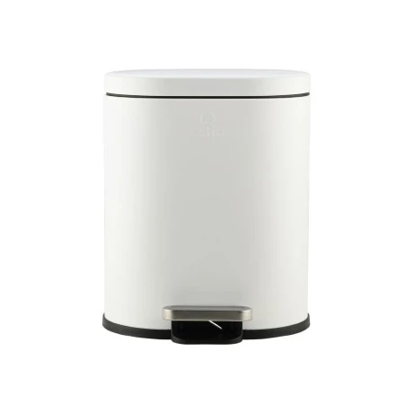 BATHROOM BIN OVOID SOFT CLOSE 6lt WHITE