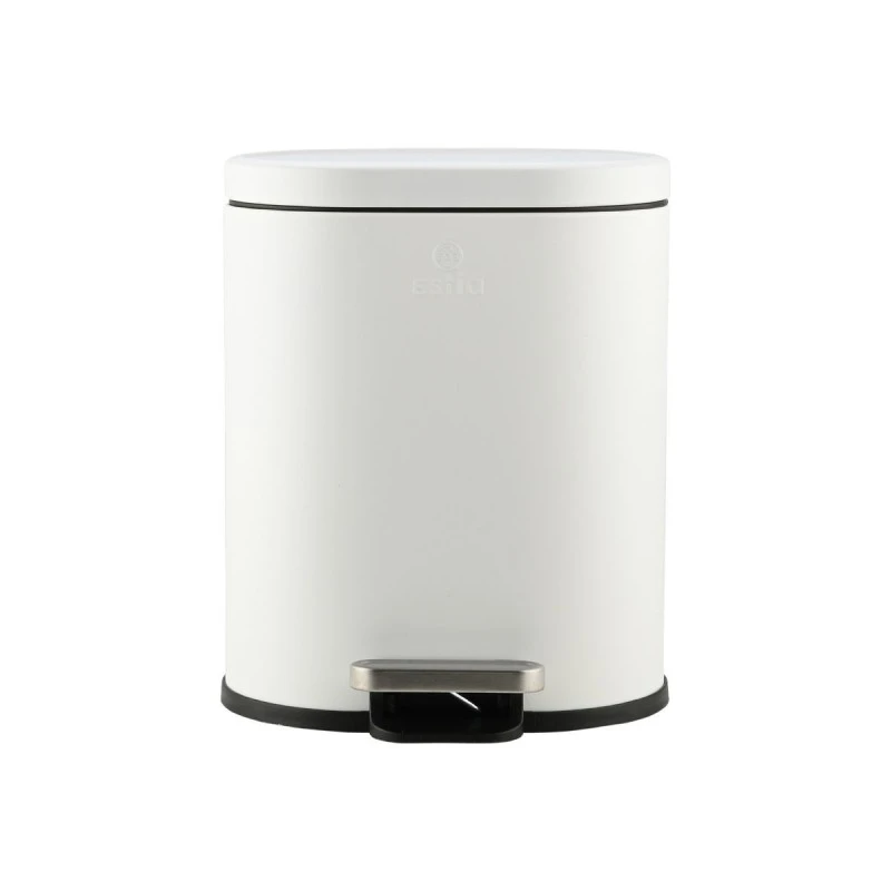 BATHROOM BIN OVOID SOFT CLOSE 6lt WHITE