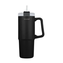 INSULATED BOTTLE STRAW TUMBLER 900ml MIDNIGHT BLACK INSULATED BOTTLE STRAW TUMBLER 900ml MIDNIGHT BLACK
