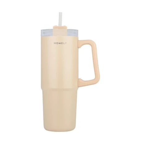INSULATED BOTTLE STRAW TUMBLER 900ml SANDSTONE