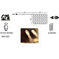 360 LED Bulbs Warm White Expandable, Curtain, Transparent Power Cable 2m x 200cm TnS
