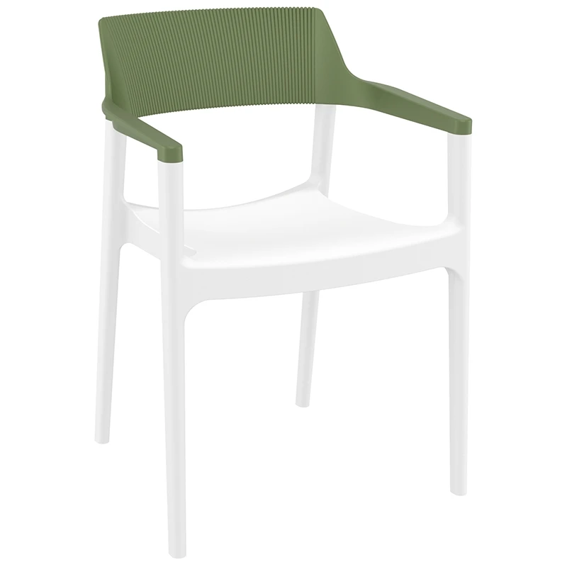 TULUM WHITE/OLIVE GREEN ΠΟΛΥΘΡΟΝΑ ΠΟΛ/ΝΙΟΥ 55X52X79εκ.