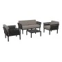 PORTOFINO LOUNGE SET 2ΘΕΣ.BLACK/ΜΑΞ. LIGHT BROWN(2ΘΕΣ.+2ΠΟΛ.+ΤΡΑΠ 33εκ.)