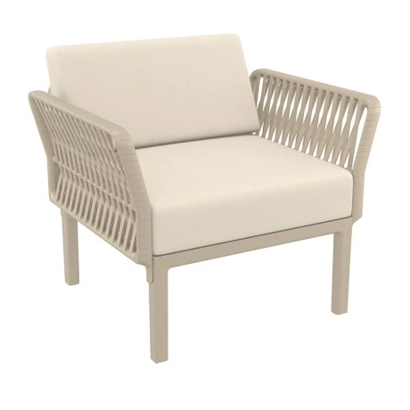 PORTOFINO LOUNGE ΠΟΛΥΘΡΟΝΑ TAUPE/ΜΑΞ. BEIGE ΠΟΛ/ΝΙΟΥ 90X80Χ69εκ.