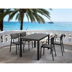 Σετ Τραπεζαρίας 5τμχ Ares Loft Black 140Χ80Χ75εκ. Σετ Τραπεζαρίας 5τμχ Ares Loft Black 140Χ80Χ75εκ.