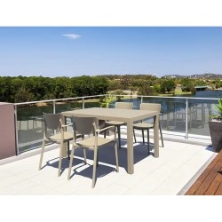 Σετ Τραπεζαρίας 5τμχ Ares Loft Taupe 140Χ80Χ75εκ. Σετ Τραπεζαρίας 5τμχ Ares Loft Taupe 140Χ80Χ75εκ.