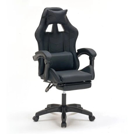 A9937 ΜΑΥΡΟ PVC ΠΟΛΥΘΡΟΝΑ GAMING/ΜΕ ΥΠΟΠΟΔΙΟ
