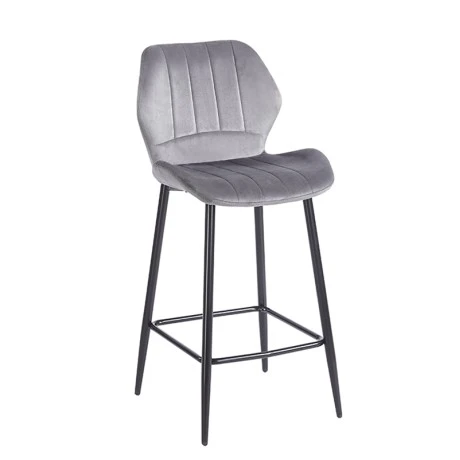 DYLAN GREY VELVET ΥΦΑΣΜΑ 65εκ. ΣΚΑΜΠΟ ΜΕΤΑΛΛΙΚΟ 46X45X65-95εκ.