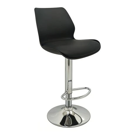 Σκαμπό Μπάρ 2τμχ Bar49 Black Pu/Pvc 39X45X102εκ.