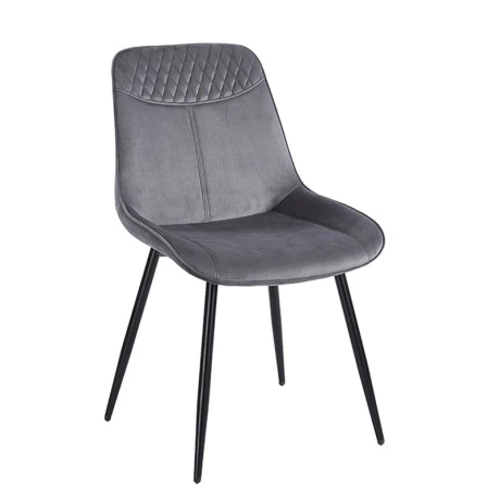 TEREA GREY VELVET ΥΦΑΣΜΑ ΚΑΡΕΚΛΑ ΜΕΤΑΛΛΙΚΗ 51X58X87εκ.
